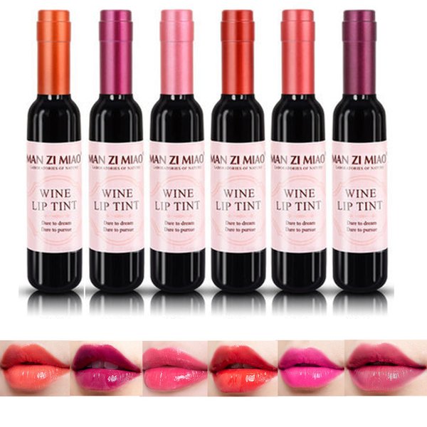 6 Colors Wine Lip Tint, Wine Liquid Lipstick, Waterproof Long Lasting Lip Stain, Non-stick Cup Lip Gloss, Creates Natural Moisturizing Lip Gloss Easily, Lipstick Set, Fine Packaging