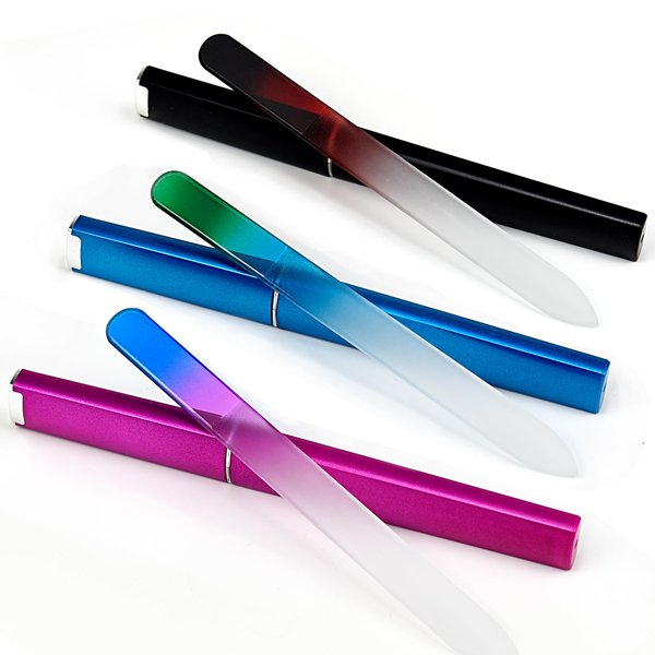 EAONE 3 Pack Crystal Nail File, Double-Sided Etched Fingernail Glass Nail Files for Natural Nails Professional Foot Nail Care Tool with Case Stocking Stuffers for Women