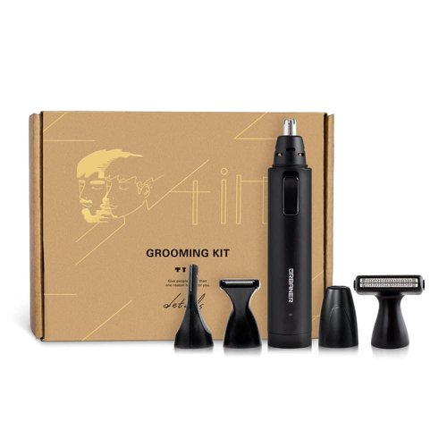 URBANER 4-in-1 Beard & Mustache Trimmer Grooming Kit for Men, Japanese Motor, USB Charger, IPX8 Waterproof, Ear and Nose Hair Trimmer, Eyebrows Trimmer, Portable Electric Shaver, Hair Clipper, MB-990
