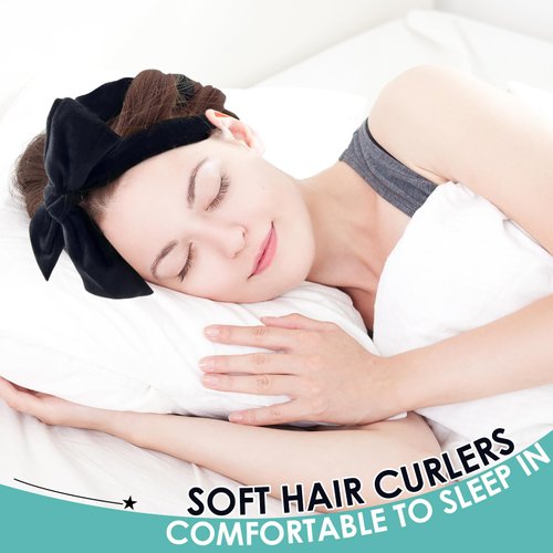 ZILAMPU No Heat Hair Curlers to Sleep In Overnight Curls Headband, 70 inches Soft Hair Curler No Heat Wrap for Women Girls Long Wave Curl Hair Rollers, 8 PCS No Heat Curling Rod Headband Gifts Set