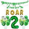 Dinosaur 2nd Birthday Decorations, Banner, Roar Balloons,Two Birthday Decorations for Boys Kids 2nd Dinosaur Party Supplies