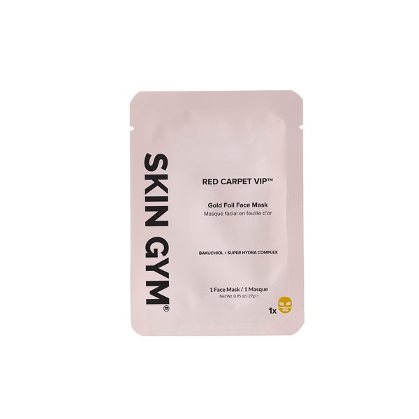 SKIN GYM Gold Foil Face Mask - With Bakuchiol and Super Hydra Complex With Sodium Hyaluronate and Amino Acids- Soothing, Anti Aging, Depuffing and Anti Wrinkle, 1 Pack