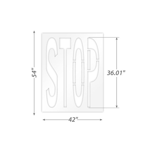 SmartSign 42 x 54 inches Stop Reusable Stencil with 48" Letter Height, 63 mil Plastic, Easy to Wash, for Parking Lot, Sidewalk, School Zone, Driveway, Private Road, Park, USA Made