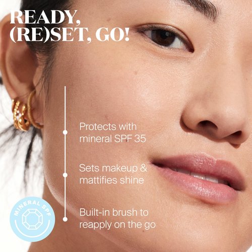 Supergoop! (Re) setting 100% Mineral Powder, Light - 0.15 oz - Makeup Setting Powder + Broad Spectrum SPF 35 PA+++ Sunscreen - With Ceramides, Olive Glycerides & Coated Silica Spheres