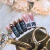 White French Tip Press on Nails Long Square Fake Nails Gold Rhinestone Coffin False Nails with Designs Dollar Money Nails Press on Acrylic Nails Glossy 3D Heart Glue on Nails for Women and Girls 24Pcs