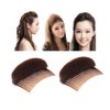 2Pcs Sponge Hair Pad Charming Bump It Up Volume Inserts Hair Comb Hair Base Inserts Hair Bun Maker Do Beehive Hair Styler Insert Tool for Women Lady Girl (Brown)