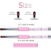 Ycyan 2Pcs Oval & Flat UV Gel Nail Brush Set Rhinestone Handle Professional Nail Art Design Brushes Pink Size 8