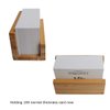 enyuwlcm 2 Pack Bamboo Wood Desktop Business Card Holder Display for Desk Sturdy Business Card Stand for Office Tabletop Counter Organizer