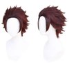 damdos Halloween Prop for Demo Satoman Tanjiro Cosplay Wigs Agatsuma Zenitsu Satoman Tanjiro Kamado Nezuko Cos Wig Xmas Hair Accessories Heat Resistant Synthetic Wigs (Satoman Tanjiro)