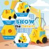 Tanlade 12 Set 12 Set Excavator Cups with Straws, Plastic Excavator Shape Cup Reusable Plastic Cups Construction Themed Party Favor for Kids Excavator Car Birthday Party