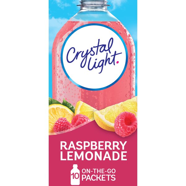 Crystal Light Sugar-Free Raspberry Lemonade On-The-Go Powdered Drink Mix 10 Count