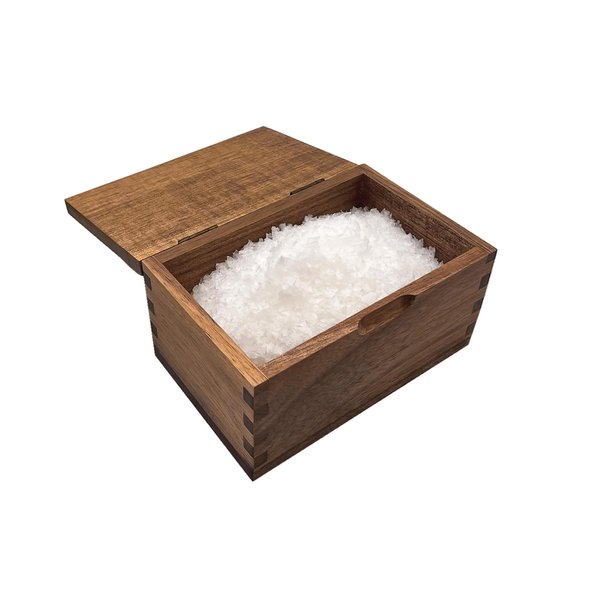 Itomoyo Acacia Wood Salt Cellar Box with Flip Lid Storage Box 5.5 x 3.5 x 3.25, 20 oz Kitchen Container, Salt Keeper for Gourmet Salts, Seasonings, Grilling & Cooking