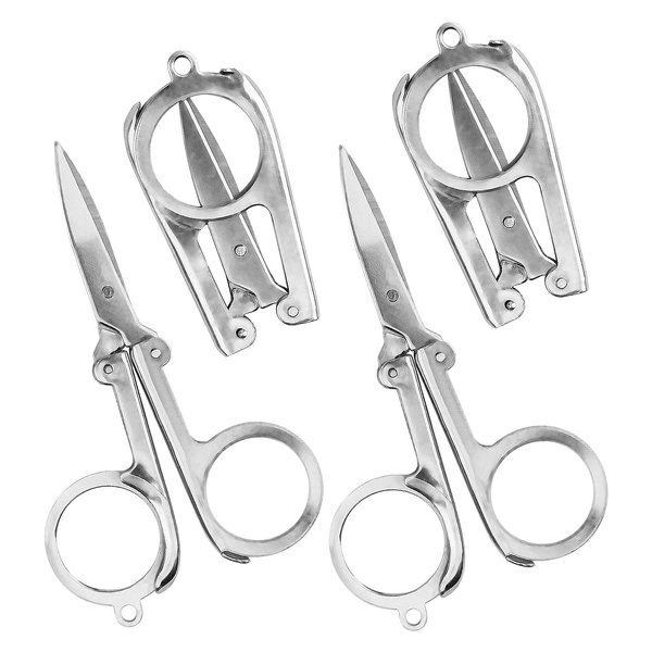 4PCS Mini Travel Folding Scissors, Stainless Steel Pocket Scissors Small Folding Scissors, Foldable Scissors Tiny Craft Cutter