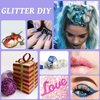 Temporary Glitter Tattoos Kit for Kids,48 Glitter Colors, 178 Stencils,4 Glue,5 Brushes,Adults and Kids Arts Glitter Kit,Wonderful Holiday Gifts for Girls & Boys.