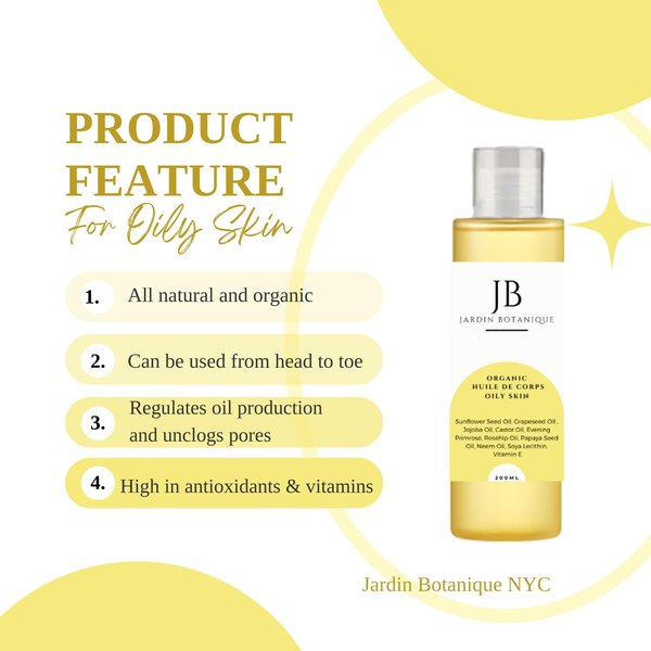 Organic Body Oil for Oily/Acne Prone Skin 200ml