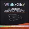 White Glo Charcoal Deep Stain Remover Activated Charcoal Strips, Remove 10 Years of Stains in 7 Days, Long Lasting Results, Comfortable Use with Non-Slip Strips, Perfect for Sensitive Teeth - 7 Uses
