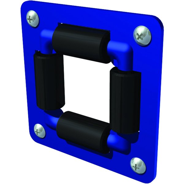 Coxreels 4RB Heavy Gauge Powder Coated Steel 4-Way Roller Bracket, 1/4"-3/4" Size, Blue