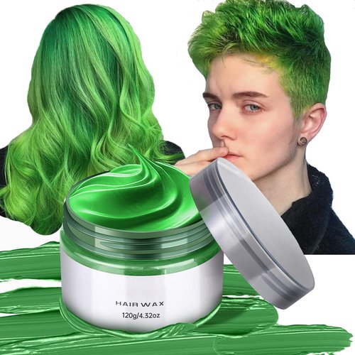 Temporary Hair Color Chalk for Kids, Hair Wax Color, 4.23 Ounces Hair Dye for 4 5 6 7 8 9 Year Old Girl Gifts, Birthday, Party, Cosplay DIY, Carnival, Halloween, Christmas (Green)