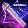 Fake Microphone Prop Sparkly Bling Rhinestones Microphone Prop Plastic Play Microphone Pretend Glitter Bedazzled Microphones for Disco Stage Living Broadcast Live Streaming Party(Silver)