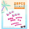 Aegenacess 28pcs Toenail Press on Summer Fake Toe Nails Press ons False Nail Tips Beach Short Pedicure Kit for Women and Girls (Summer Watermelon)