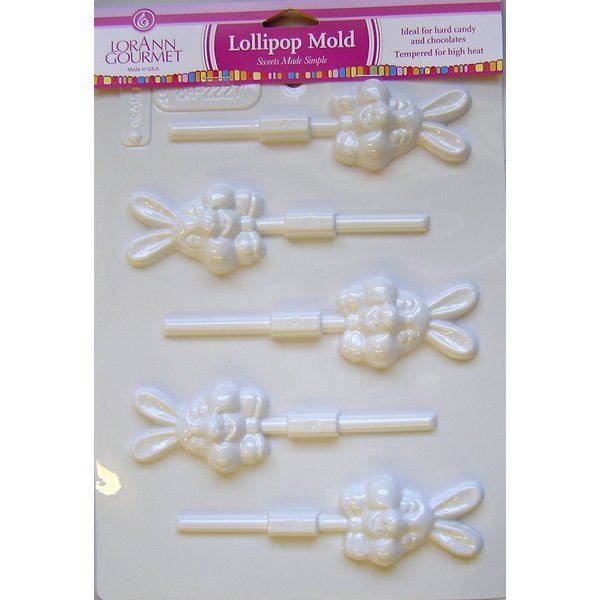 LorAnn Bunny Rabbits Head Lollipop Sheet Mold