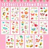Partywind 150 Styles (14 Sheets) Butterfly Temporary Tattoos for Kids, Glows Butterfly Party Supplies Favors, Luminous Butterfly Fairy Decorations for Girls Birthday Party