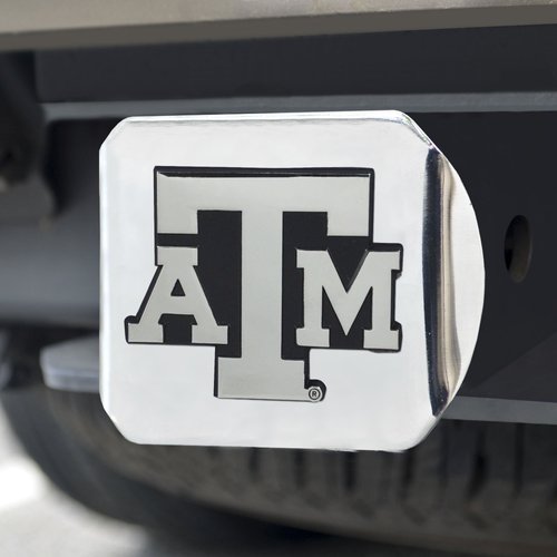 FANMATS 15103 Texas A&M Aggies Chrome Metal Hitch Cover with Chrome Metal 3D Emblem