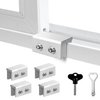 PINGXNG Window Locks,4 Sets,Alu Alloy material Window Lock for Vertical&Horizontal Sliding Windows and Doors,Adjustable Security Window Stop,for Child Home Safety,Bedroom,Office&Balcony(silver medium)