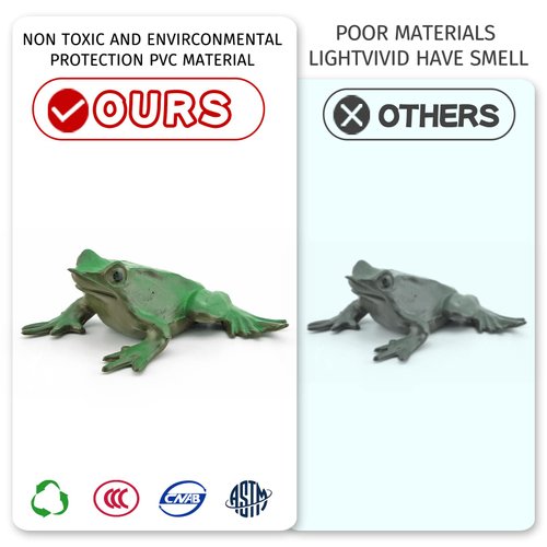 Wildlife Animal Frog Model Playsets 6 PCS Mini Frog Figures Figurine Family Party Favors Supplies Cake Toppers Set Toys for 5 6 7 8 Years Old Boys Girls Kid Toddlers