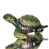 Waltz&F Diamond turtles Hinged Trinket Box Hand-painted Animal Figurine Collectible (green)