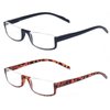 Kerecsen Reading glasses 2 Pair Half Moon Half Frame Readers Spring Hinge Men and Women Glasses (2 Pack Mix Color, 3.00)