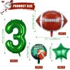 7pcs Football Balloons, Football Birthday Number Mylar Foil Balloon, Football Sport Them Party Supplies Football 3rd Birthday Decorations (3rd)
