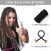 6 Pieces Spiral Lock Hair Tie Dreadlock Accessory Hair Bands Iron Wire Embedded Ponytail Holders Long Dreadlock Hair Tie Spiral Bendable Loc Tie for Women Men Thick Curly Hair (Black)