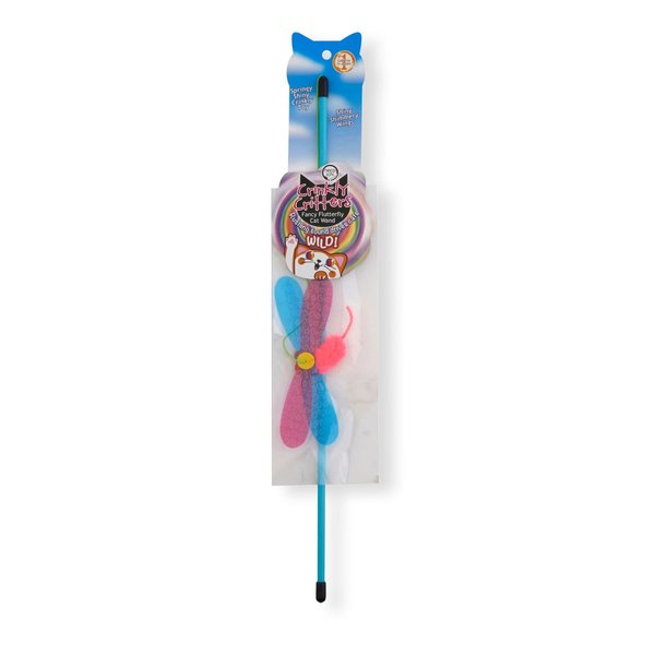 NECOICHI Crinkly Critters Cat Feather Teaser Interactive Wand Toy No.1 Selling Cat Toy in Japan
