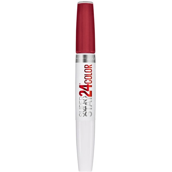 Maybelline Super Stay 24, 2-Step Liquid Lipstick Makeup, Long Lasting Highly Pigmented Color with Moisturizing Balm, Keep Up The Flame, Red, 1 Count