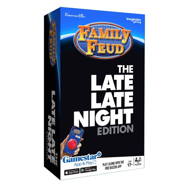 Family Feud Late Late Night Edition Card Game, Anything but Family-Friendly, 400 Naughty Survey Questions, Complementary Sound Effects from The Show with Gamestar App