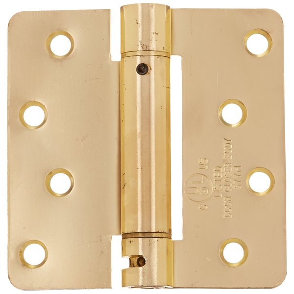 Deltana DSH4R43/4 Single Action Steel 4-Inch x 4-Inch x 1/4-Inch Spring Hinge