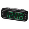 JENSEN JCR-206 Digital AM/FM Dual Alarm Clock Radio, Simple, Sleek Design with Large 1.8” Green LED Display, Aux Input, and Built-in Speaker