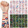 Glow Independence Day Temporary Tattoo, 4th of July Face Sleeve Tattoo, Luminous 36 Sheets American Flag Fake Tattoos, Red White and Blue Party Supplies, Memorial Day, Labor Day Patriotic Tattoos