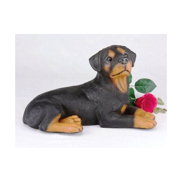 Rottweiler Cremation Pet Urn for Secure Installation of Your Beloved pet's Ashes.Rose not Included.