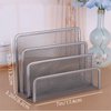 VANRA Small Letter Sorter Desktop File Holder Organizer Metal Mesh with 3 Vertical Upright Compartments (Silver)