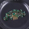 Emerald Green Crystal Hair Comb Bridal Gold Wedding Hair Accessories for Women Girls (One Size, Gold,Emeralds)