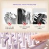 Scalp Massager Shampoo Brush for Hair Silicone Scalp Scrubber with Handle Curved Vented Scalp Scrubber Scalp Care Brush Soft Hair Shampoo Brush for Scalp Exfoliator and Dandruff Removal(Purple)
