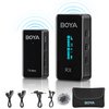 BOYA Wireless Lavalier Microphone System, BY-XM6-S1 Mini Ultra-Compact Wireless Lapel with LCD Screen for DSLR Camera Camcorder Smartphones Tablets Computer for Vlog YouTube Interview
