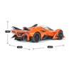 Toy Cars Apo Project EVO Model 1:32 Metal Diecast Car Toys with Light and Sound Pull Back Car for 3 4 5 6 7 Year Old Boys (Orange)