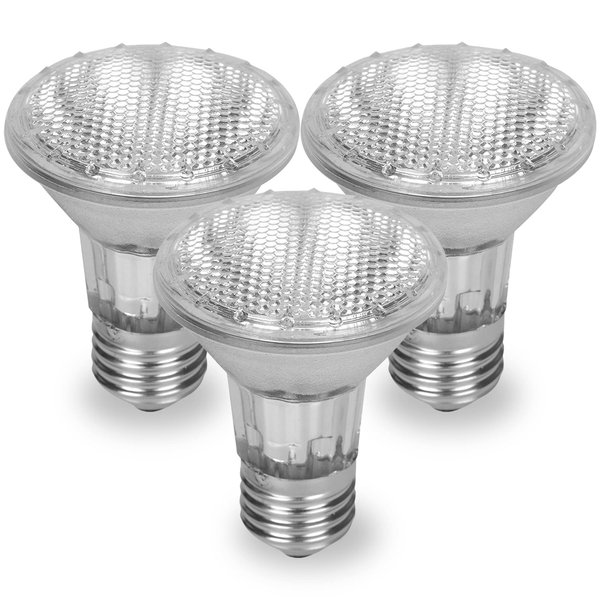 Par 20 3 Pack FL25 50PAR20/FL 50 Watt Halogen Spot Light Bulb Replacement 120V 130V Base Flood Beam Lighting Range Hood Oven PAR20 Reflector Bulbs Kitchen Bathroom Ceiling Can Lamp 50W E26 3P
