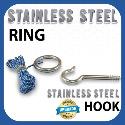 Hook and Ring Swing DIY Kit Stainless Steel Hardware and Nylon String Ring Toss Game Indoor – Outdoor for Endless Hours of Fun! GetMovin’ Sports