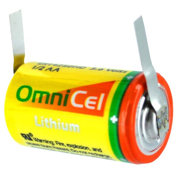 OmniCel ER14250HD 3.6V Size 1/2AA Lithium Battery with Tabs