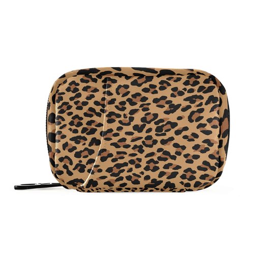xigua Leopard Pill Case 7-Day Travel Pill Organizer Box with Zipper Closure for Vitamins, Medication and Supplements