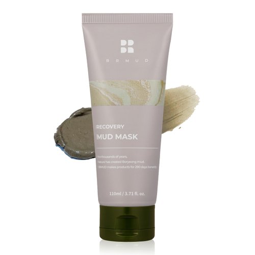 BRMUD Recovery Mud Clay Face Mask | Hydrating & Moisturizing Deep Pore Cleanser Korean Face Mask w/ 91.8% Nature-Derived Ingredients | Gentle K Beauty Oil Control Wash Off Mud Face Mask (3.72 fl oz)